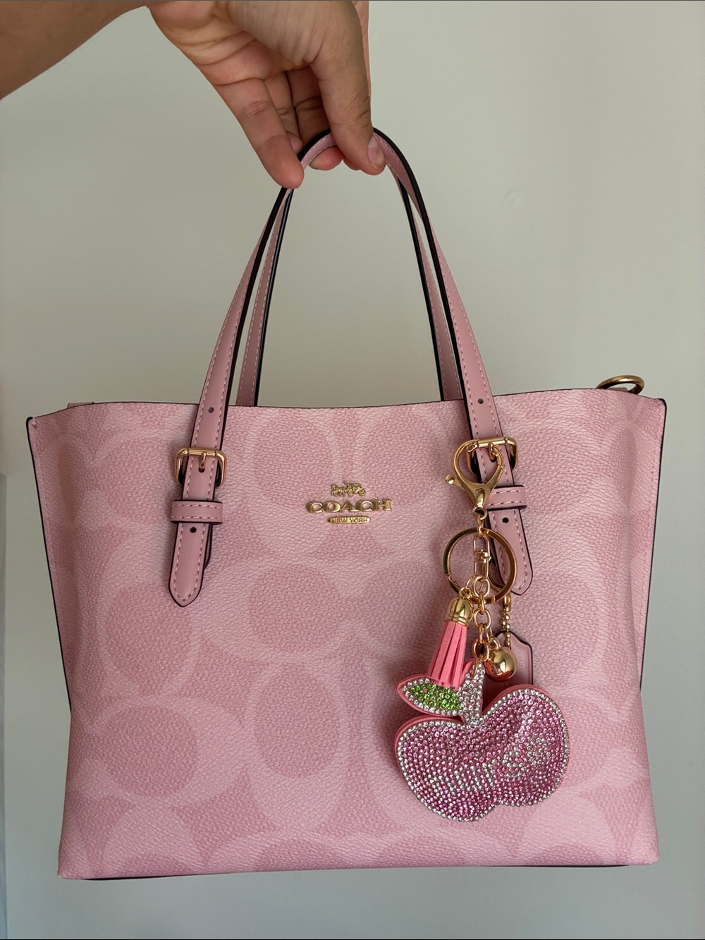 2/$20🎀 Pink Crystal Apple Keychain Charm